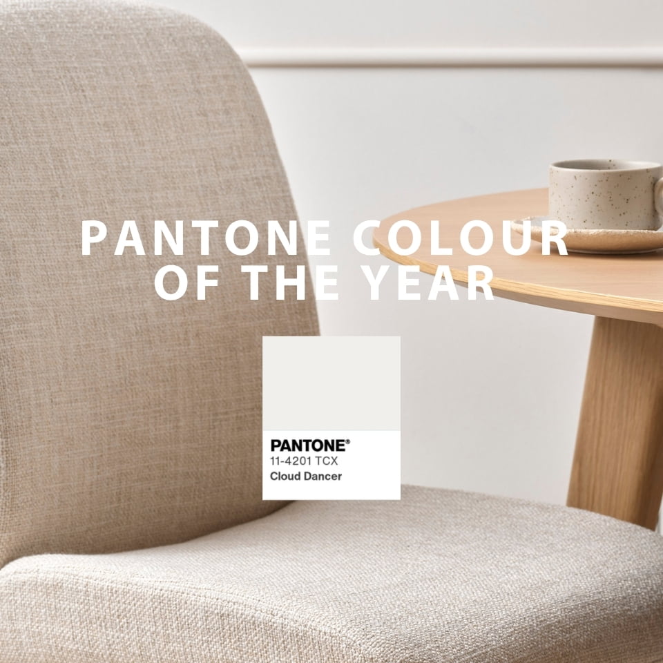 Azalea Offwhite; Pantone color of the year, Cloud dancer.