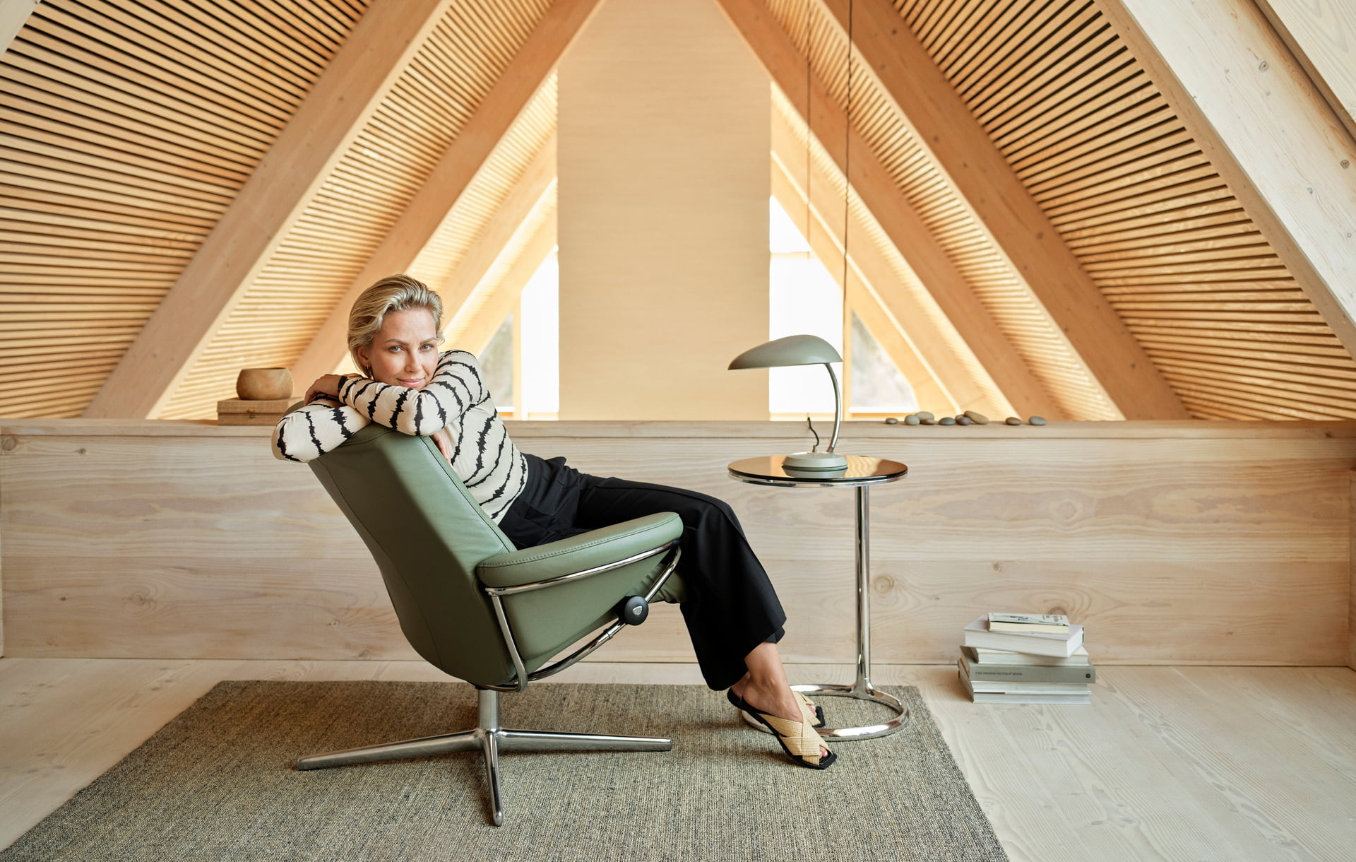 Woman in a Stressless recliner