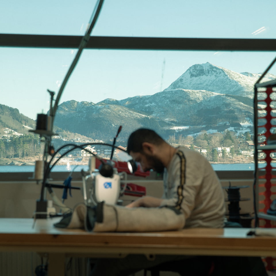 The view out the window. Workstation in front.