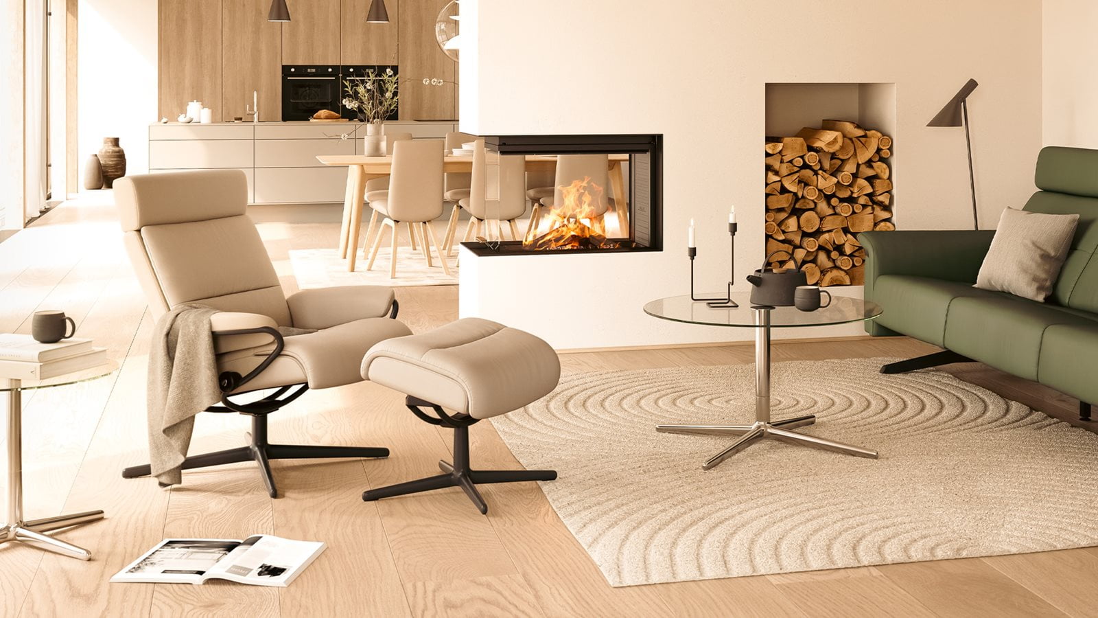 Man sitting in Stressless® Rome recliner