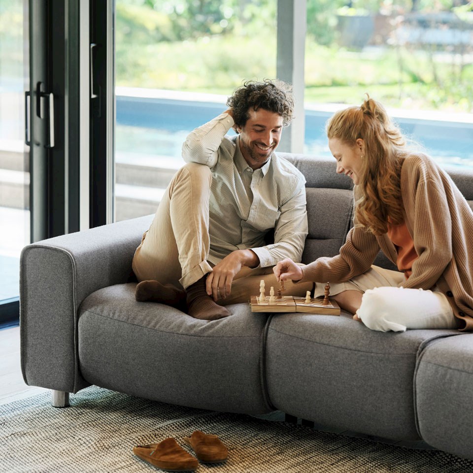 Couple in Stressless Emily sofa