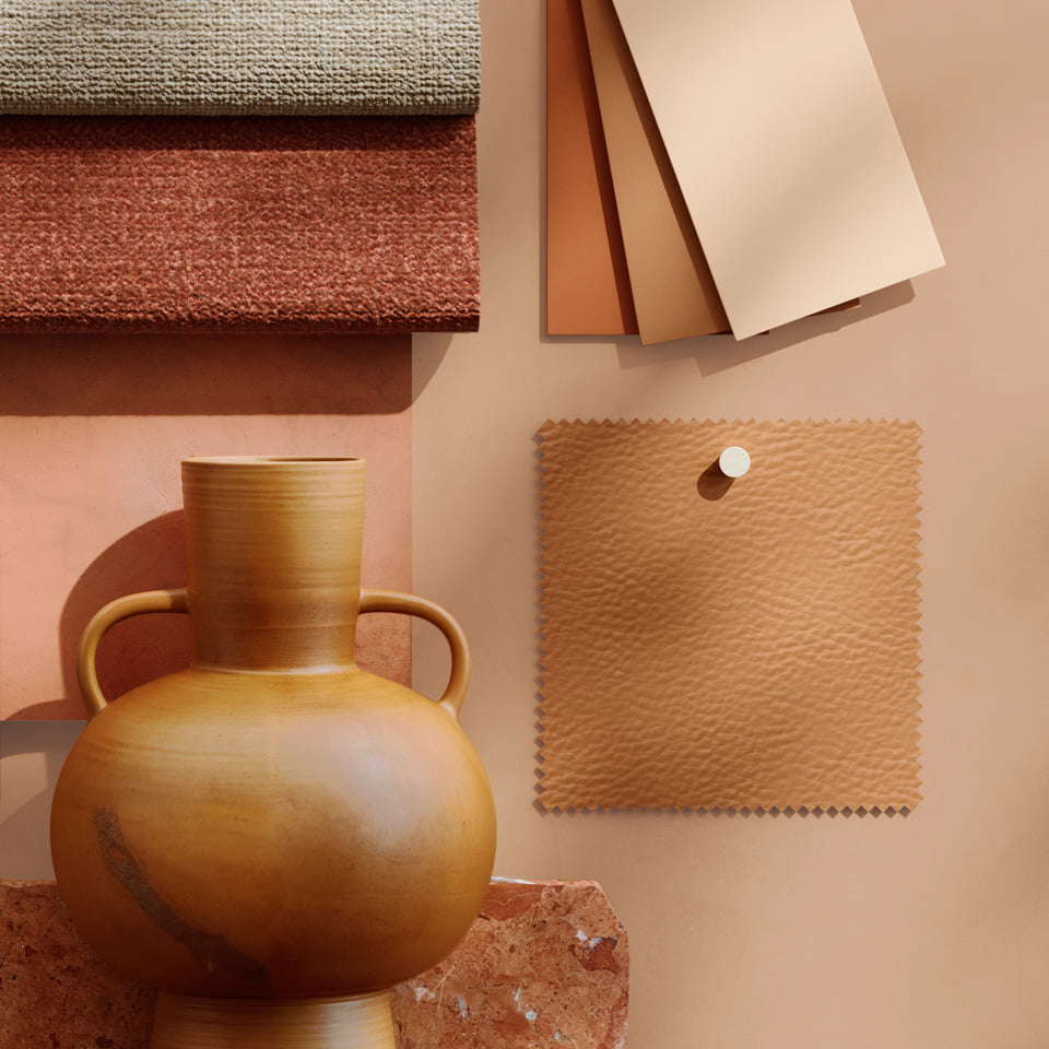 Leather and fabric samples