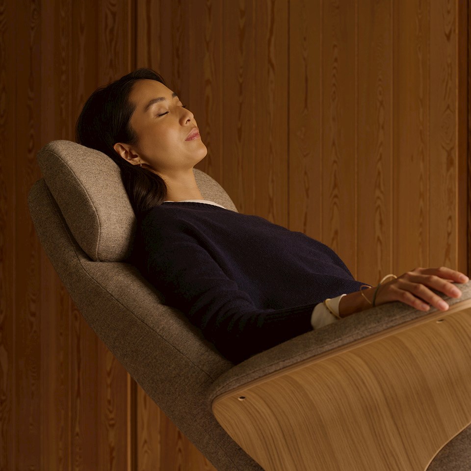 Woman in Stressless Adam recliner