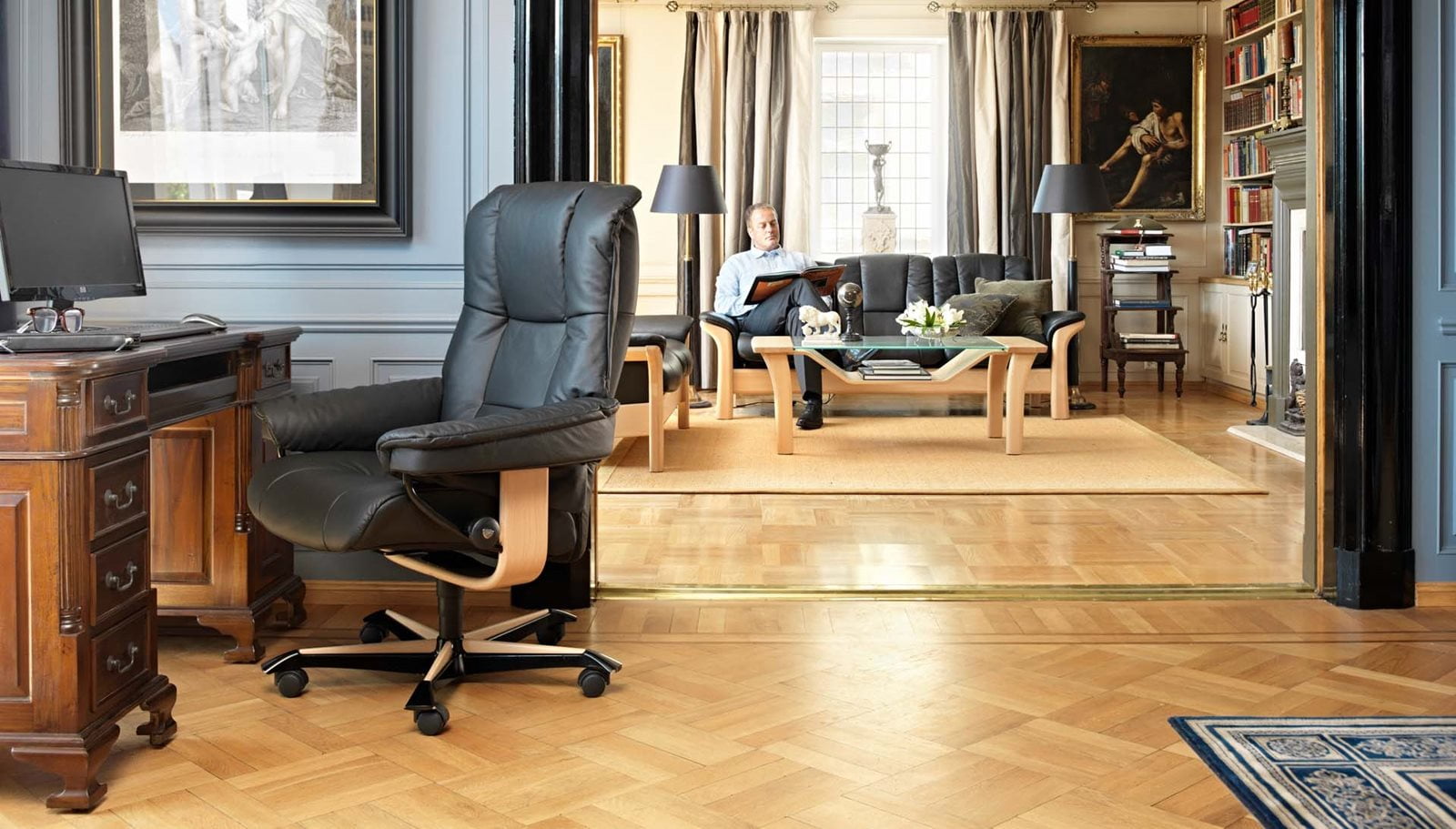 Chaise de bureau Stressless® Laurel + Stressless® Dining