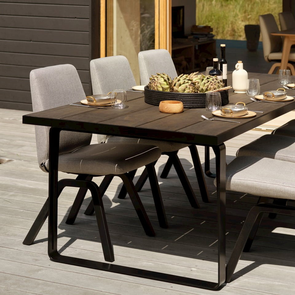 Stressless Dining outdoor, Laura o200 and Milos rectangular table, black