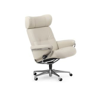 A home office recliner with adjustable headrest