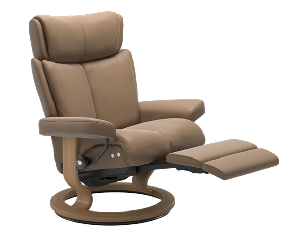 Stressless Magic LegComfort in Paloma Almond Leather, wood Oak