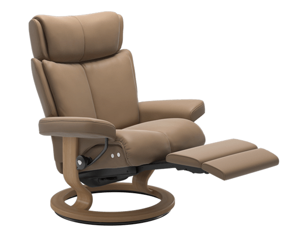 Stressless Magic LegComfort in Paloma Almond Leather, wood Oak