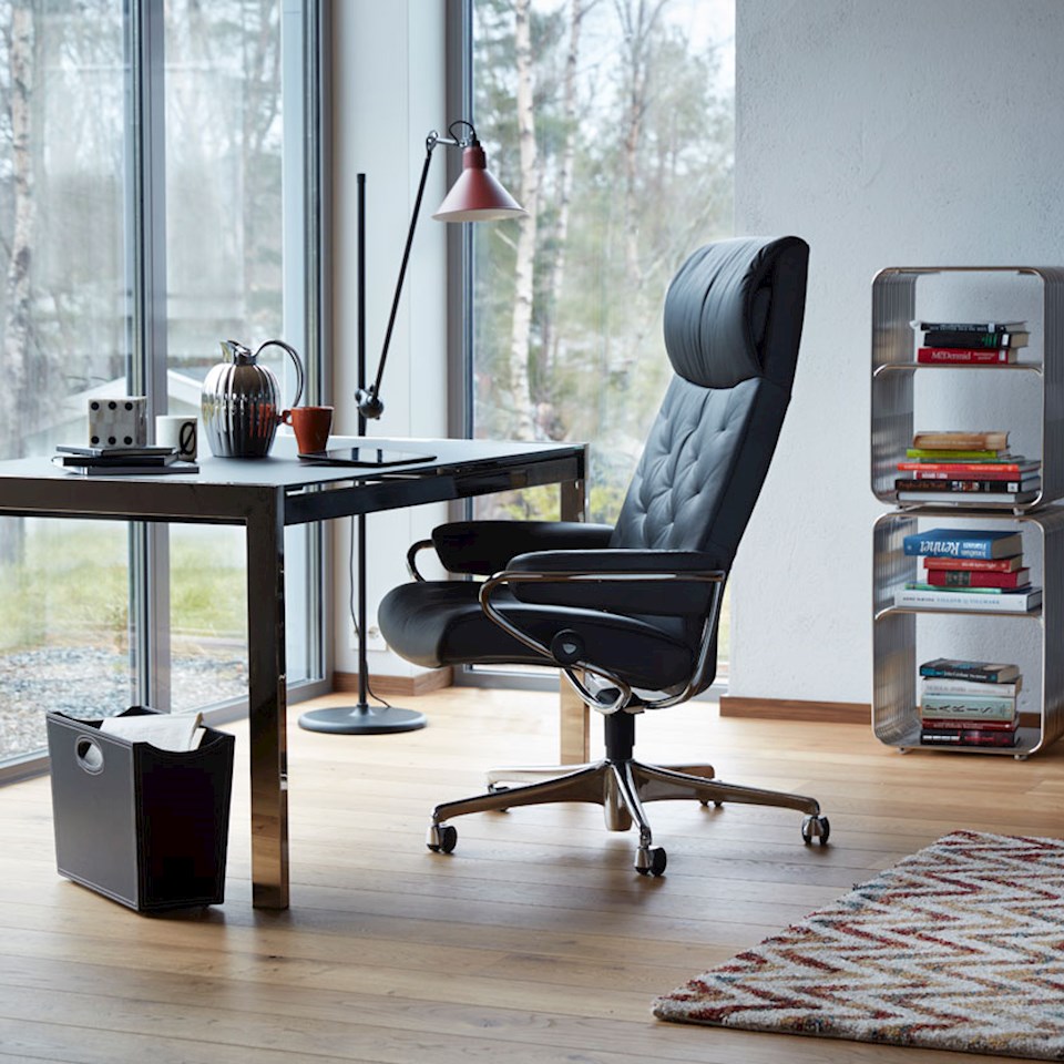 Stressless Metro Home Office recliner with high back