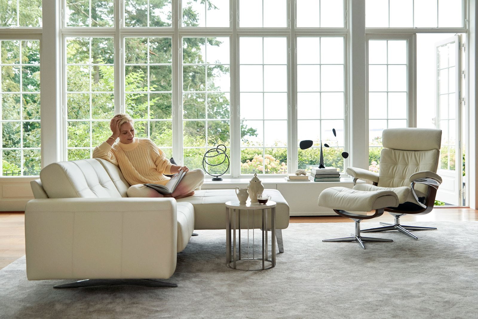 Man en vrouw op Stressless® Copenhagen bank