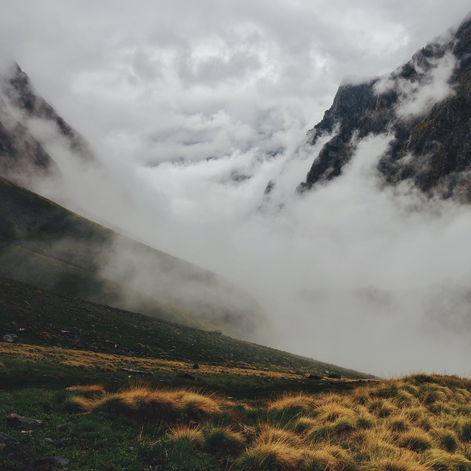 Nature image of fog in the mountains