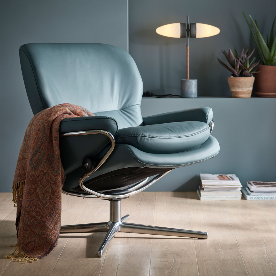 Stressless Rome recliner in Teal Blue