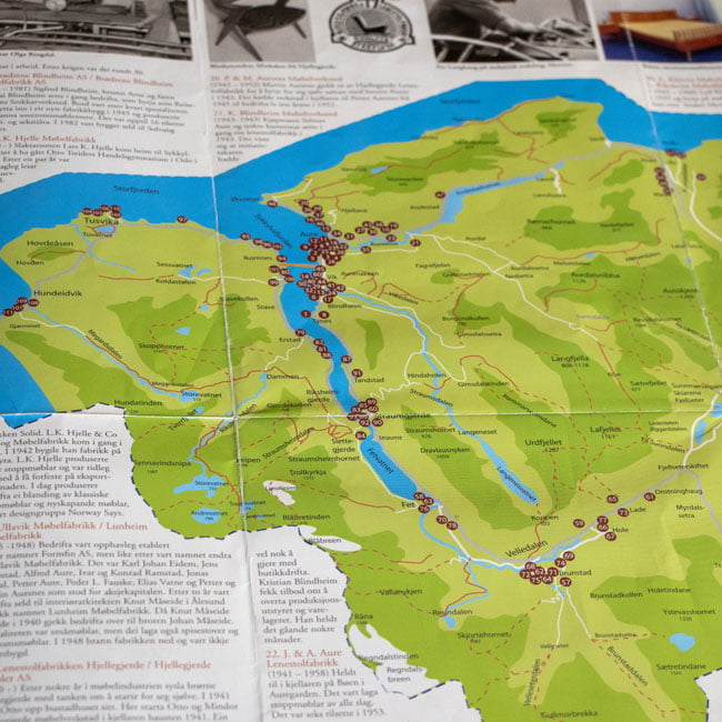 Map over furniture producers in Sykkylven