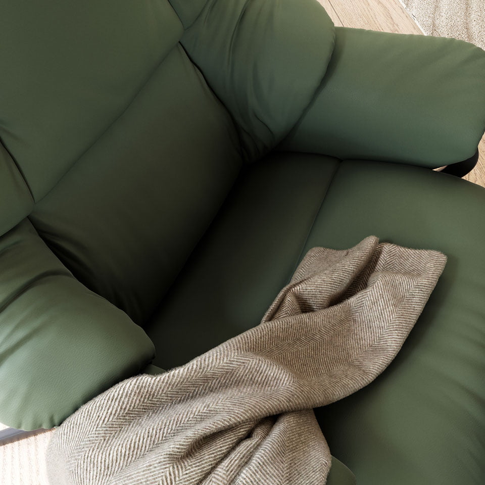 Stressless Reno recliner in leather Thyme Green